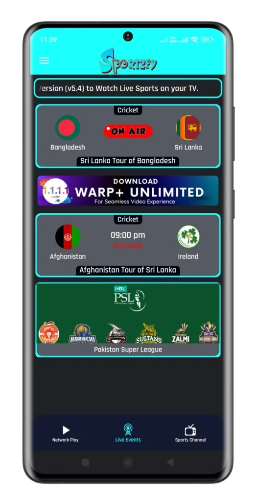 Sportzfyapp overview image